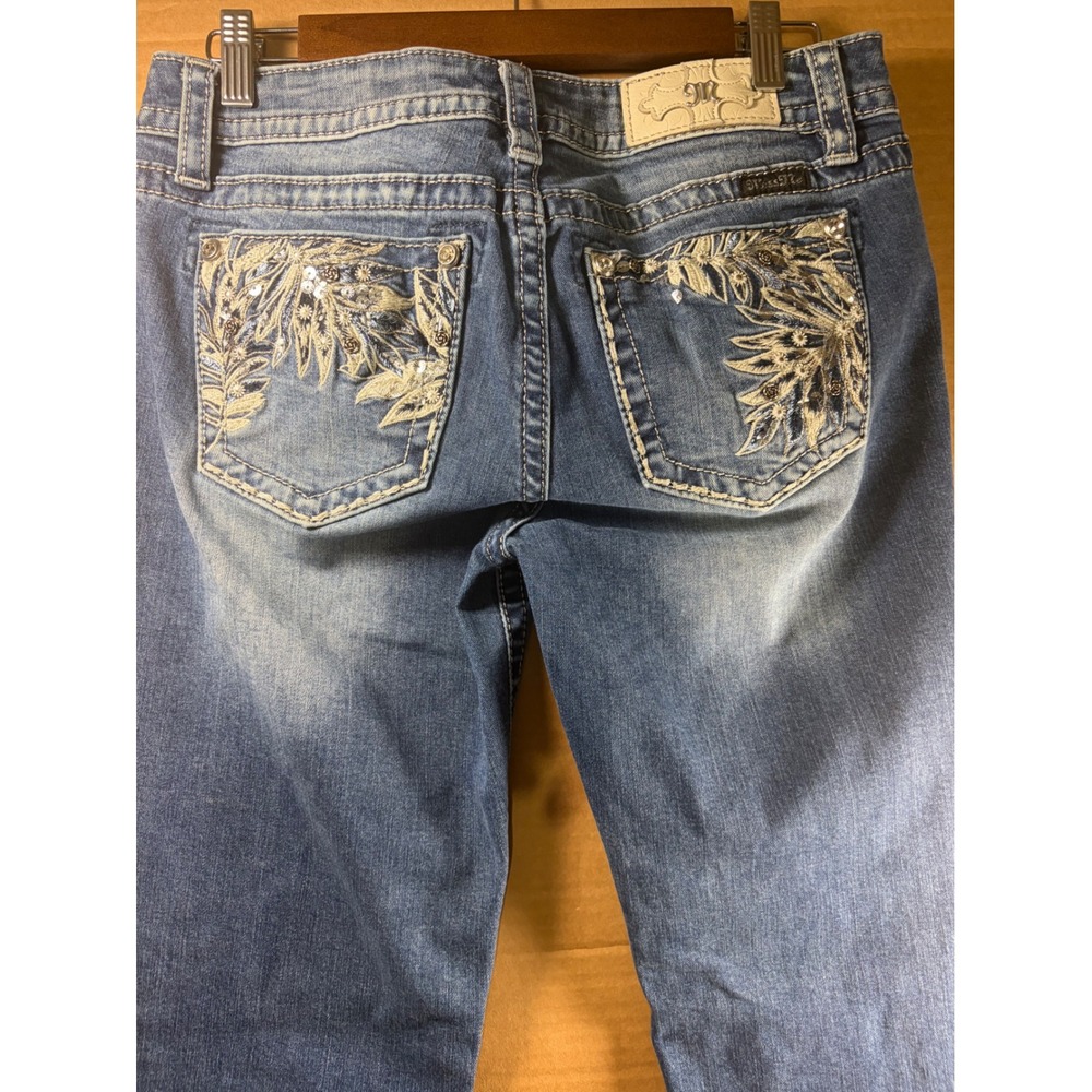 Miss‎ Me Hailey Skinny Jeans Womens Size 30 Blue Embroidered Sequin Denim Pants